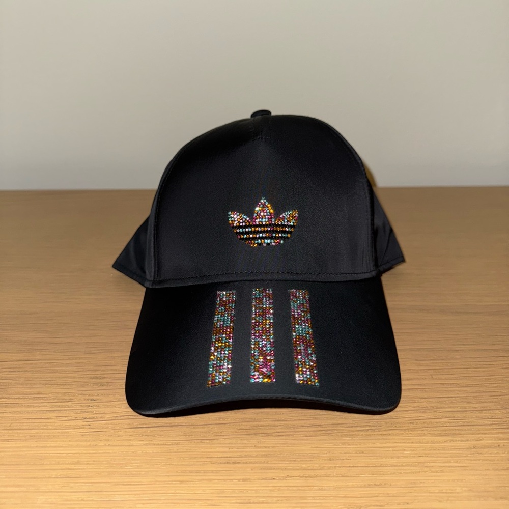 adidas Originals Rhinestone Birdie Adjustable Strapback Hat | Black - Picture 2 of 6